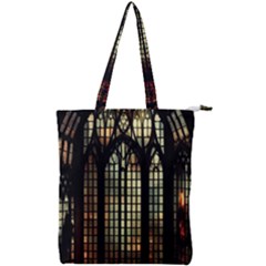 Stained Glass Window Gothic Haunted Eerie Double Zip Up Tote Bag by Jancukart