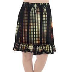 Stained Glass Window Gothic Haunted Eerie Fishtail Chiffon Skirt by Jancukart