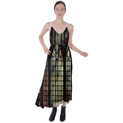 Stained Glass Window Gothic Haunted Eerie Tie Back Maxi Dress by Jancukart