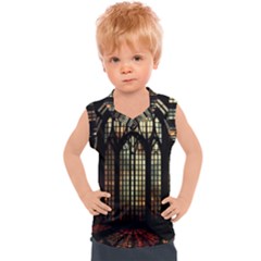 Stained Glass Window Gothic Haunted Eerie Kids  Sport Tank Top