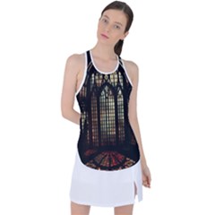 Stained Glass Window Gothic Haunted Eerie Racer Back Mesh Tank Top