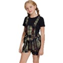 Stained Glass Window Gothic Haunted Eerie Kids  Short Overalls View2