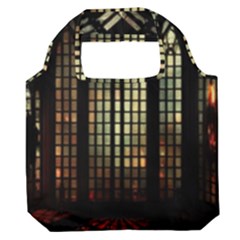 Stained Glass Window Gothic Haunted Eerie Premium Foldable Grocery Recycle Bag by Jancukart