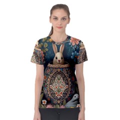 Easter Bunny Rabbit Flowers Easter Happy Easter Women s Sport Mesh Tee