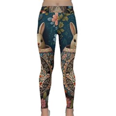 Easter Bunny Rabbit Flowers Easter Happy Easter Classic Yoga Leggings