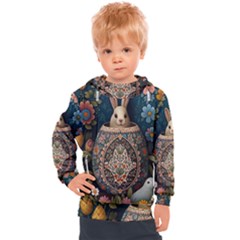 Easter Bunny Rabbit Flowers Easter Happy Easter Kids  Hooded Pullover