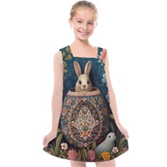 Easter Bunny Rabbit Flowers Easter Happy Easter Kids  Cross Back Dress by Jancukart