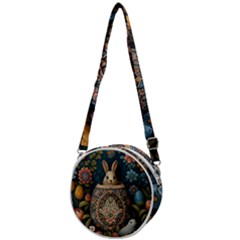 Easter Bunny Rabbit Flowers Easter Happy Easter Crossbody Circle Bag