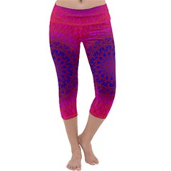 Geometric Pattern Line Art Kaleidoscope Symmetry Capri Yoga Leggings