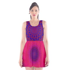 Geometric Pattern Line Art Kaleidoscope Symmetry Scoop Neck Skater Dress by Jancukart