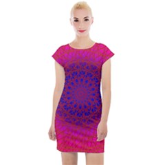 Geometric Pattern Line Art Kaleidoscope Symmetry Cap Sleeve Bodycon Dress