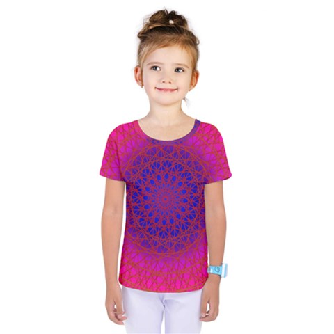 Geometric Pattern Line Art Kaleidoscope Symmetry Kids  One Piece Tee by Jancukart