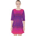 Geometric Pattern Line Art Kaleidoscope Symmetry Quarter Sleeve Pocket Dress View1