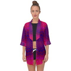 Geometric Pattern Line Art Kaleidoscope Symmetry Open Front Chiffon Kimono