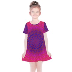 Geometric Pattern Line Art Kaleidoscope Symmetry Kids  Simple Cotton Dress