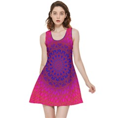 Geometric Pattern Line Art Kaleidoscope Symmetry Inside Out Reversible Sleeveless Dress by Jancukart