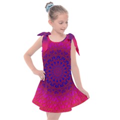 Geometric Pattern Line Art Kaleidoscope Symmetry Kids  Tie Up Tunic Dress