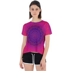 Geometric Pattern Line Art Kaleidoscope Symmetry Open Back Sport Tee