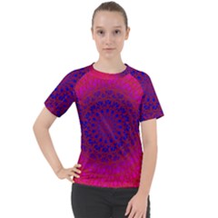 Geometric Pattern Line Art Kaleidoscope Symmetry Women s Sport Raglan Tee