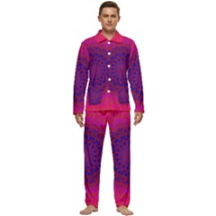 Geometric Pattern Line Art Kaleidoscope Symmetry Men s Long Sleeve Velvet Pocket Pajamas Set by Jancukart