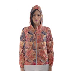 Leaves Pattern Abstract Circles Dots Ornament Women s Hooded Windbreaker