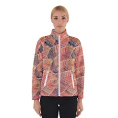 Leaves Pattern Abstract Circles Dots Ornament Women s Bomber Jacket