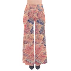 Leaves Pattern Abstract Circles Dots Ornament So Vintage Palazzo Pants