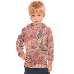 Leaves Pattern Abstract Circles Dots Ornament Kids  Hooded Pullover