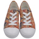 Leaves Pattern Abstract Circles Dots Ornament Kids  Low Top Canvas Sneakers View1