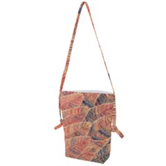 Leaves Pattern Abstract Circles Dots Ornament Folding Shoulder Bag