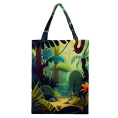 Jungle Rainforest Tropical Forest Jungle Scene Classic Tote Bag by Jancukart