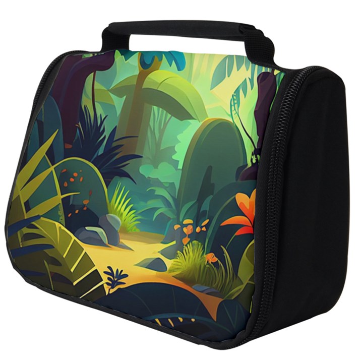 Jungle Rainforest Tropical Forest Jungle Scene Full Print Travel Pouch (Big)