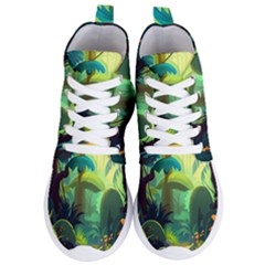 Jungle Rainforest Tropical Forest Jungle Scene Women s Lightweight High Top Sneakers by Jancukart