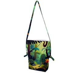 Jungle Rainforest Tropical Forest Jungle Scene Folding Shoulder Bag