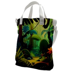 Jungle Rainforest Tropical Forest Jungle Scene Canvas Messenger Bag