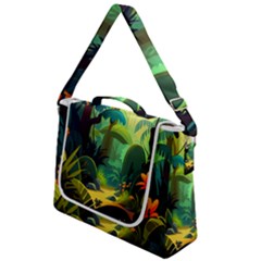 Jungle Rainforest Tropical Forest Jungle Scene Box Up Messenger Bag by Jancukart