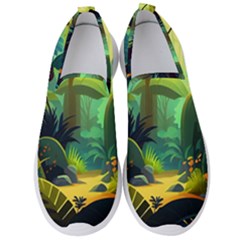 Jungle Rainforest Tropical Forest Jungle Scene Men s Slip On Sneakers