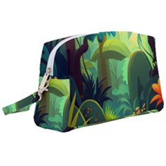 Jungle Rainforest Tropical Forest Jungle Scene Wristlet Pouch Bag (large) by Jancukart