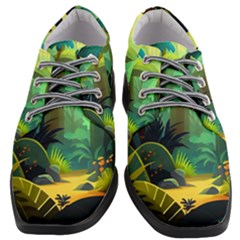 Jungle Rainforest Tropical Forest Jungle Scene Women Heeled Oxford Shoes by Jancukart