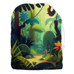 Jungle Rainforest Tropical Forest Jungle Scene Drawstring Pouch (3xl)