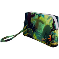 Jungle Rainforest Tropical Forest Jungle Scene Wristlet Pouch Bag (small) by Jancukart