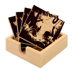 Jungle Rainforest Tropical Forest Jungle Scene Bamboo Coaster Set by Jancukart