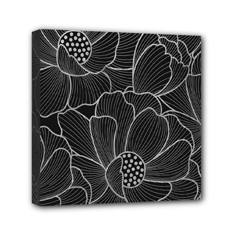 Flower Pattern Background Floral Beautiful Bloom Mini Canvas 6  X 6  (stretched)