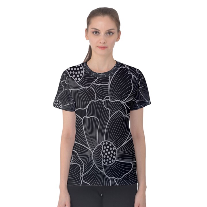 Flower Pattern Background Floral Beautiful Bloom Women s Cotton Tee