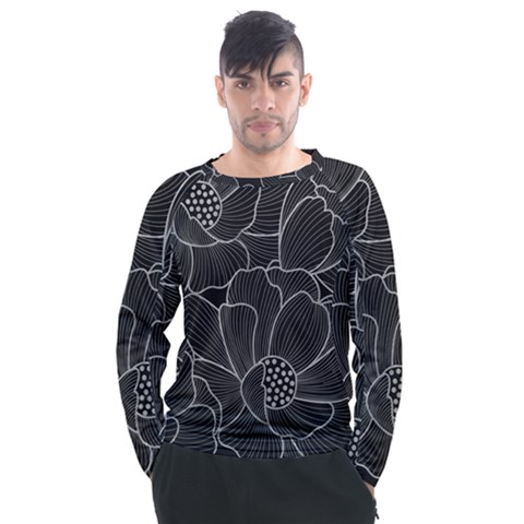 Flower Pattern Background Floral Beautiful Bloom Men s Long Sleeve Raglan Tee by Jancukart