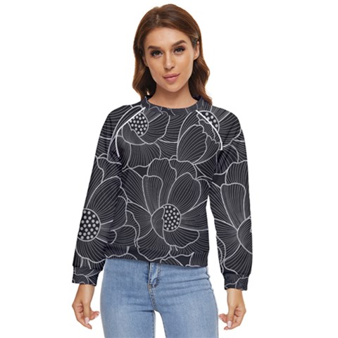 Flower Pattern Background Floral Beautiful Bloom Women s Long Sleeve Raglan Tee by Jancukart