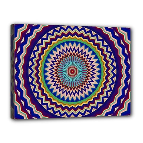 Kaleidoscope Geometric Circles Mandala Pattern Canvas 16  X 12  (stretched)