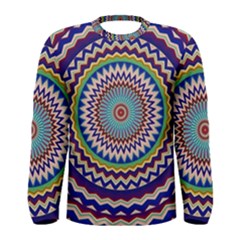 Kaleidoscope Geometric Circles Mandala Pattern Men s Long Sleeve Tee