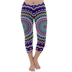 Kaleidoscope Geometric Circles Mandala Pattern Capri Winter Leggings 