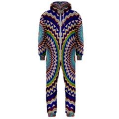 Kaleidoscope Geometric Circles Mandala Pattern Hooded Jumpsuit (men)